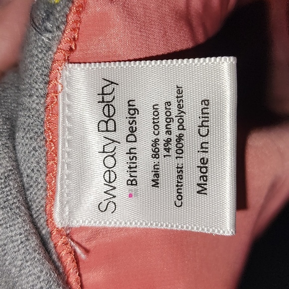 Sweaty Betty sweater top size small gray front semi cheer back - Picture 5 of 6